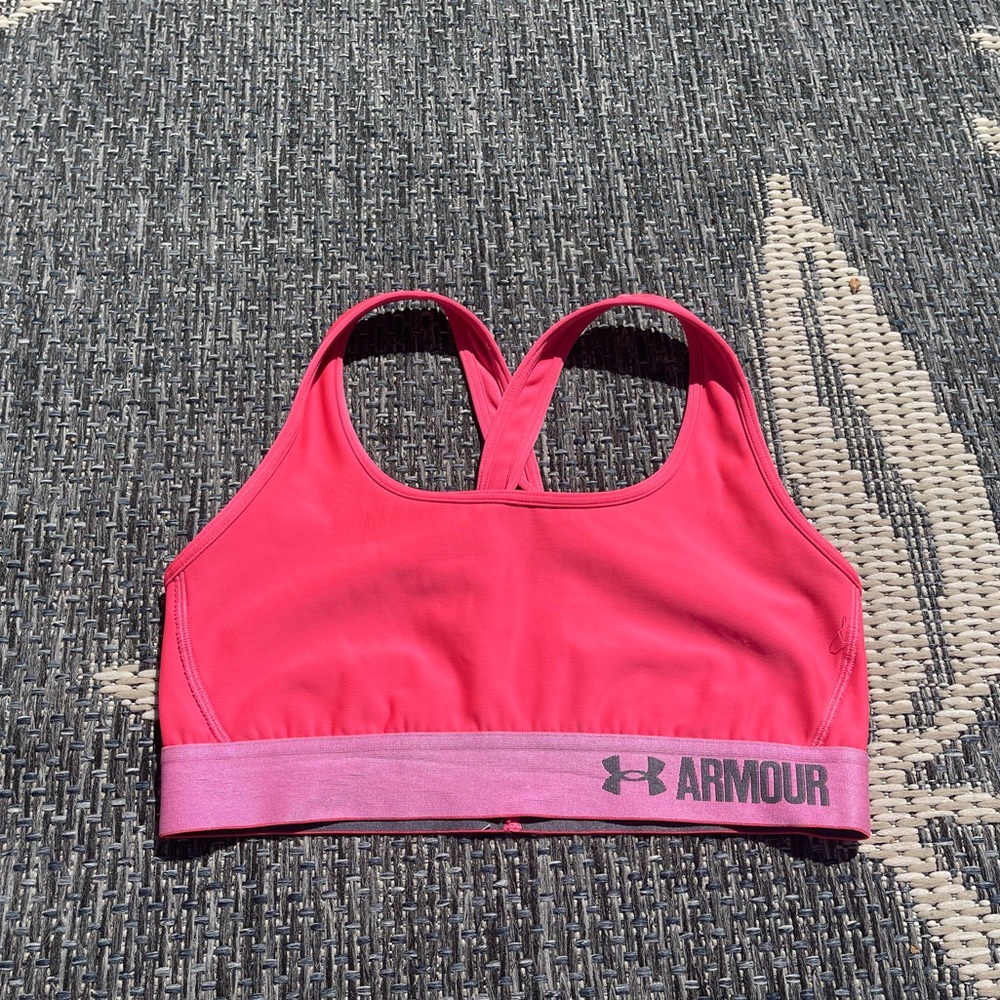 Hot pink under armor sports bra